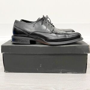 Alfani Mirage Square Toe Dress Shoes Black Leather